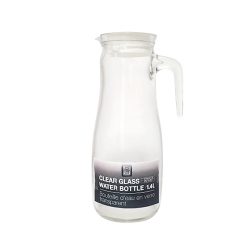 Clear Glass Water Bottle 1.4L
